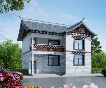 Chinese Style Building Appearance-ID:529937037