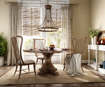 American Style Dining Table And Chairs-ID:456057076