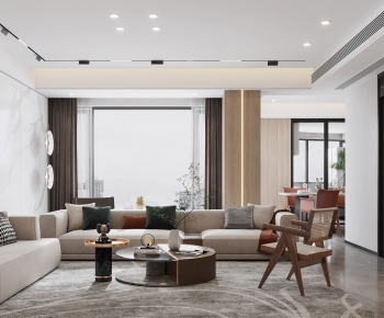 Modern Wabi-sabi Style A Living Room-ID:563397887