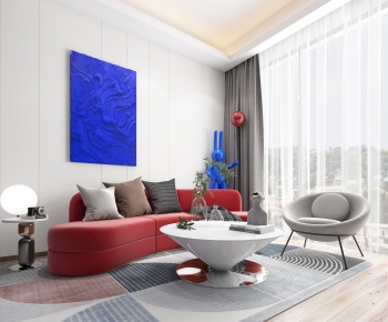 Modern A Living Room-ID:616229062