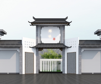 New Chinese Style Facade Element-ID:314526089