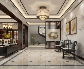 New Chinese Style A Living Room-ID:233819962