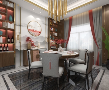 New Chinese Style Dining Room-ID:627362974