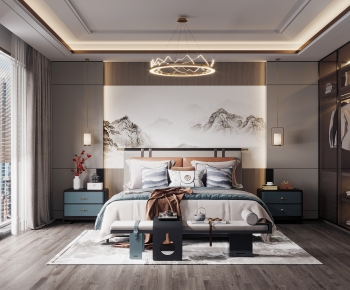 New Chinese Style Bedroom-ID:904036051