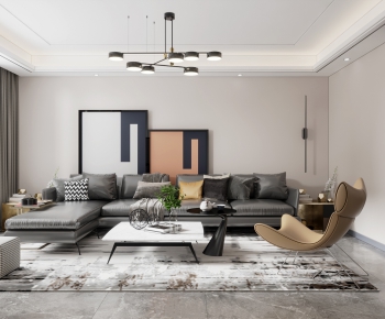 Modern A Living Room-ID:734150459
