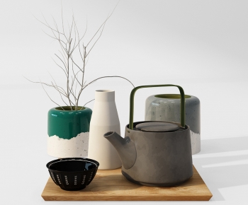 新中式茶具花瓶-ID:924699072