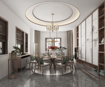 New Chinese Style Dining Room-ID:374614957