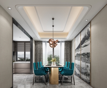 New Chinese Style Dining Room-ID:399209983