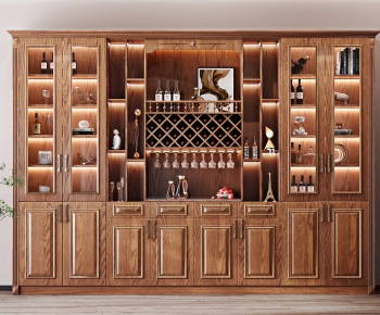 American Style Wine Cabinet-ID:724673037