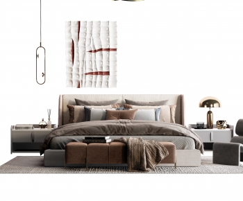 Modern Double Bed-ID:108244906