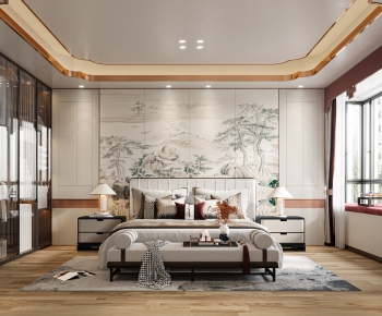New Chinese Style Bedroom-ID:737097027