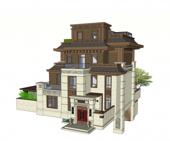 New Chinese Style Villa Appearance-ID:841628071