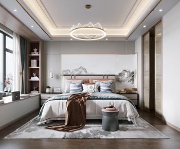 New Chinese Style Bedroom-ID:372637037