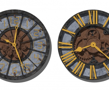 Industrial Style Wall Clock-ID:297539005