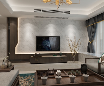 New Chinese Style A Living Room-ID:832870019