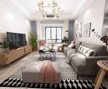 Nordic Style A Living Room-ID:337997911