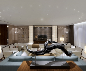 New Chinese Style A Living Room-ID:320350898