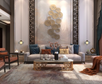 New Chinese Style A Living Room-ID:771337033