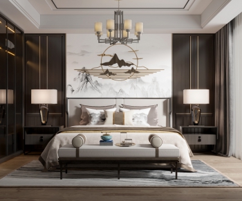 New Chinese Style Bedroom-ID:394422054