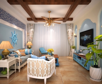 Mediterranean Style A Living Room-ID:419569972