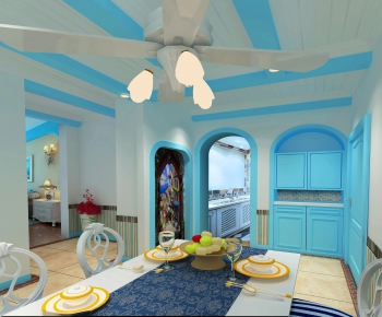 Mediterranean Style Dining Room-ID:978293902