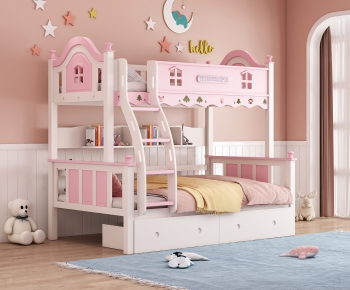 Simple European Style Bunk Bed-ID:287671096