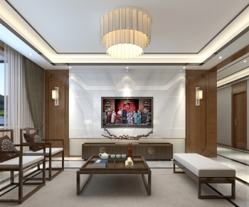 New Chinese Style A Living Room-ID:358262067