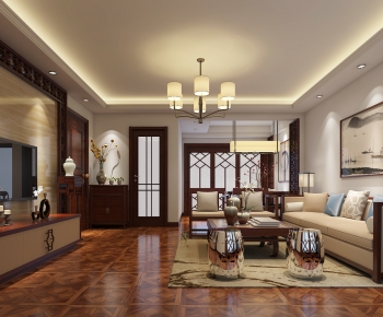 Chinese Style A Living Room-ID:604195122