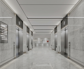Modern Office Elevator Hall-ID:615443949