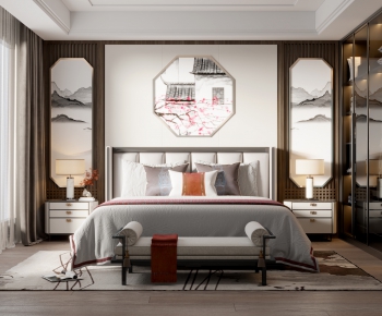New Chinese Style Bedroom-ID:821250928