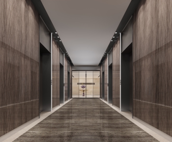 New Chinese Style Office Elevator Hall-ID:178057917