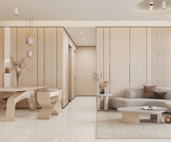 Nordic Style Wabi-sabi Style A Living Room-ID:221797942