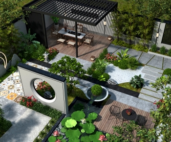 New Chinese Style Courtyard/landscape-ID:458878049