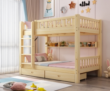 Nordic Style Bunk Bed-ID:444195994