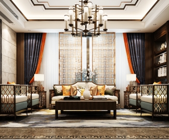 New Chinese Style A Living Room-ID:333020784