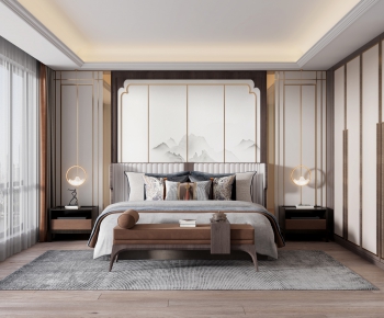 New Chinese Style Bedroom-ID:704905035