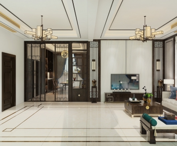 New Chinese Style A Living Room-ID:311955937