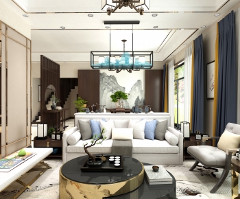 New Chinese Style A Living Room-ID:892980101