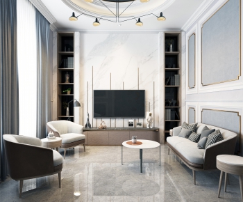 Simple European Style A Living Room-ID:543910036