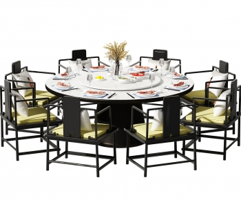 New Chinese Style Dining Table And Chairs-ID:363102917