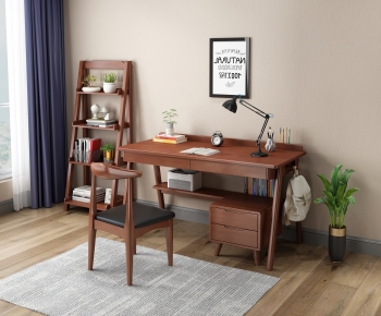 Nordic Style Computer Desk And Chair-ID:801662925