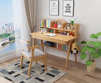 Nordic Style Computer Desk And Chair-ID:730293998