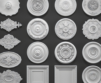 European Style Plaster Carved Top Plate-ID:544455055