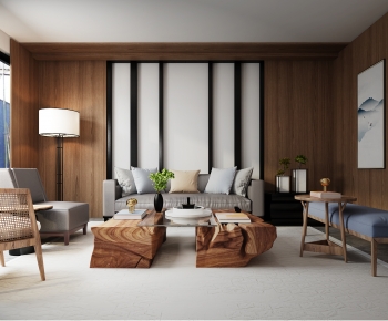 New Chinese Style A Living Room-ID:279850016