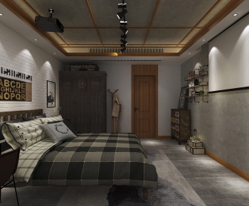 Industrial Style Bedroom-ID:550698046