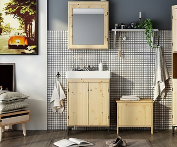 Nordic Style Bathroom Cabinet-ID:796199089