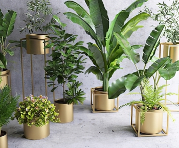 Modern Potted Green Plant-ID:756731034