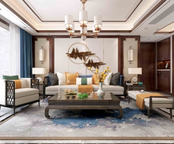 New Chinese Style A Living Room-ID:174939613