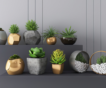 Modern Potted Green Plant-ID:827444085