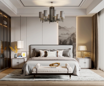 New Chinese Style Bedroom-ID:638415108